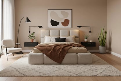 Čalúnená manželská posteľ Cloud 180x200 s úložným priestorom - svetlobéžová buklé látka Quelle 02 Posteľ čalúnená Cloud 180x200 S vnútorným úložným priestorom- svetlý Béžová bukla Quelle 02 