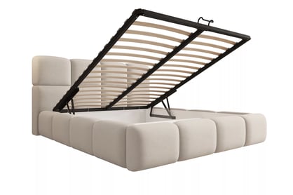 Čalouněná postel Cloud 180x200 s úložným prostorem - světle béžový samet Castel 03 Postel čalouněné Cloud 180x200 s úložným prostorem- světlý béžová samet Castel 03