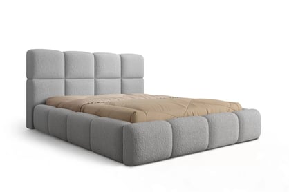 Manželská posteľ Cloud 180x200 s úložným priestorom - sivé buklé Quelle 83