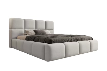 Čalúnená manželská posteľ Cloud 180x200 s úložným priestorom - sivý zamat Castel 80