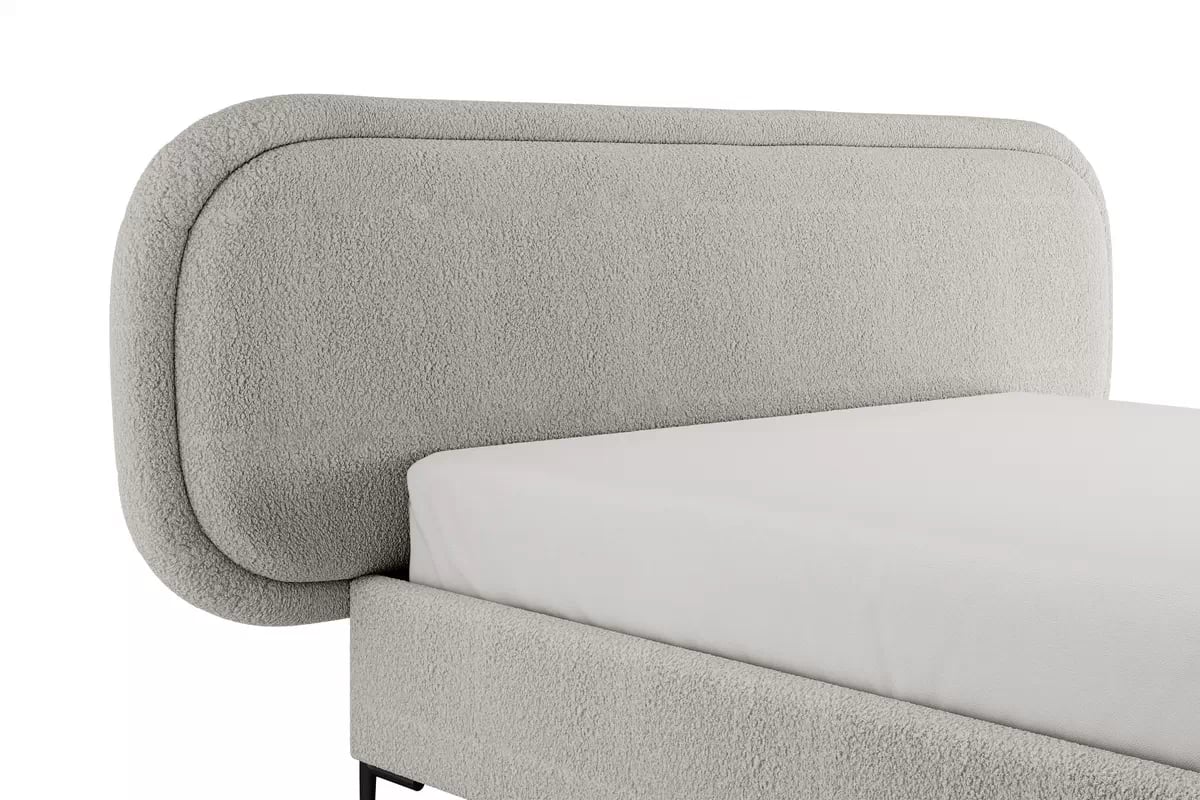 Posteľ čalouněné Delmi 160x200 - popielata boucle Lambi 11 / nožičky čierny  Posteľ čalouněné Delmi 160x200 - popielata boucle Lambi 11 / nožičky čierny