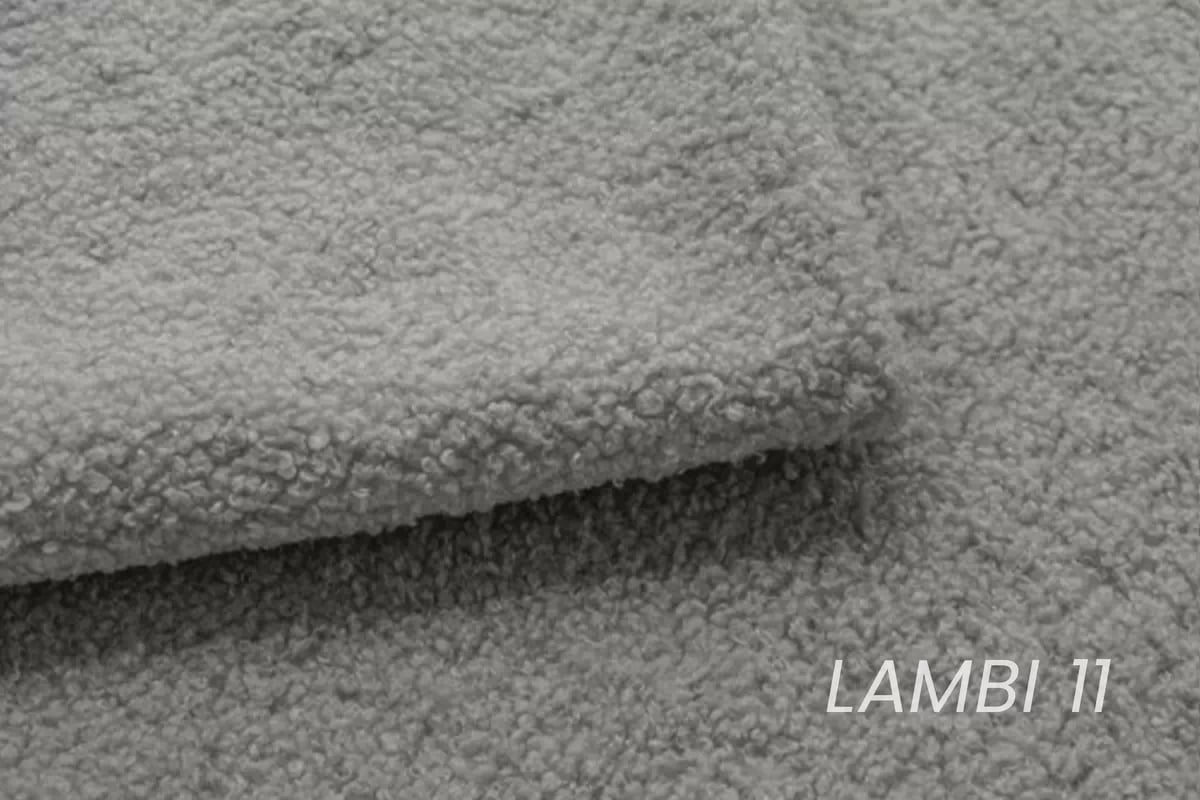 Čalouněná postel Delmi 180x200 - popelavá boucle Lambi 11 / měděné nohy Postel čalouněné Delmi 180x200 - šedá boucle Lambi 11 / Nohy miedziane 