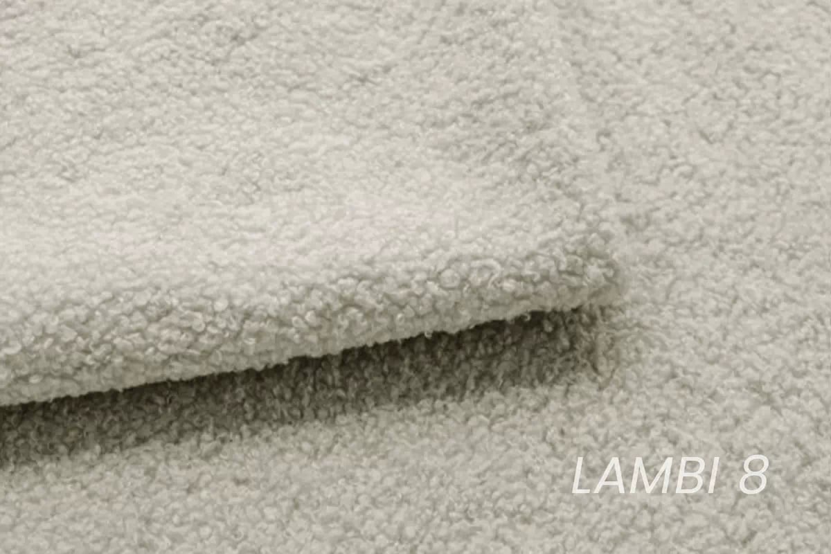 Čalouněná postel Delmi 180x200 s roštem - světle béžová boucle Lambi 8 / měděné nohy Postel čalouněné Delmi 180x200 ze stelazem - světlý béžová boucle Lambi 8 / Nohy miedziane