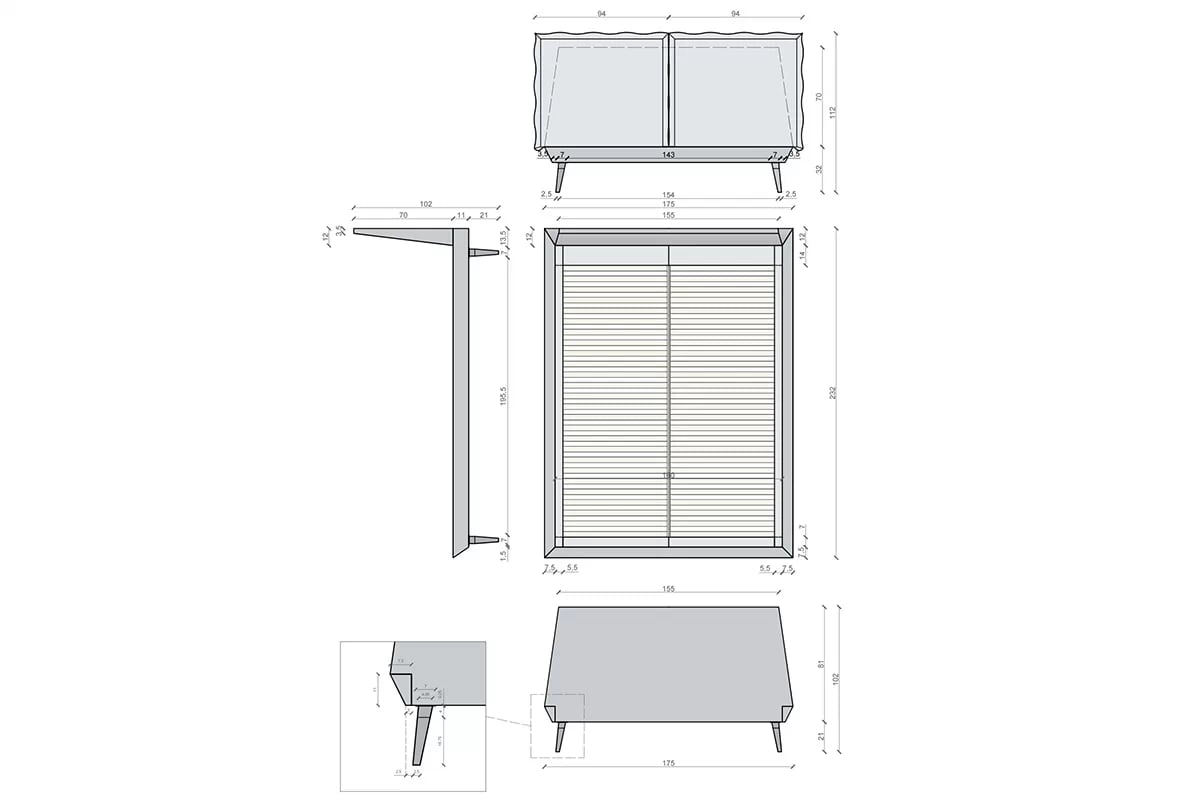 Čalouněná postel Forli 160x200 cm s rámem Rozměry do model 160x200