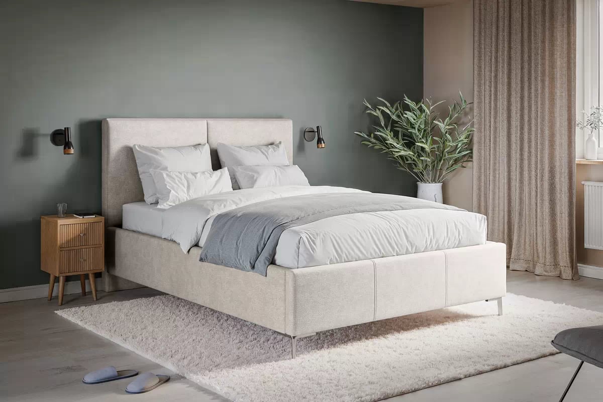 Manželská posteľ Lektis - 140x200 / nožičky kovové strieborná Posteľ čalouněné Lektis - 140x200 / nožičky kovové srebrne