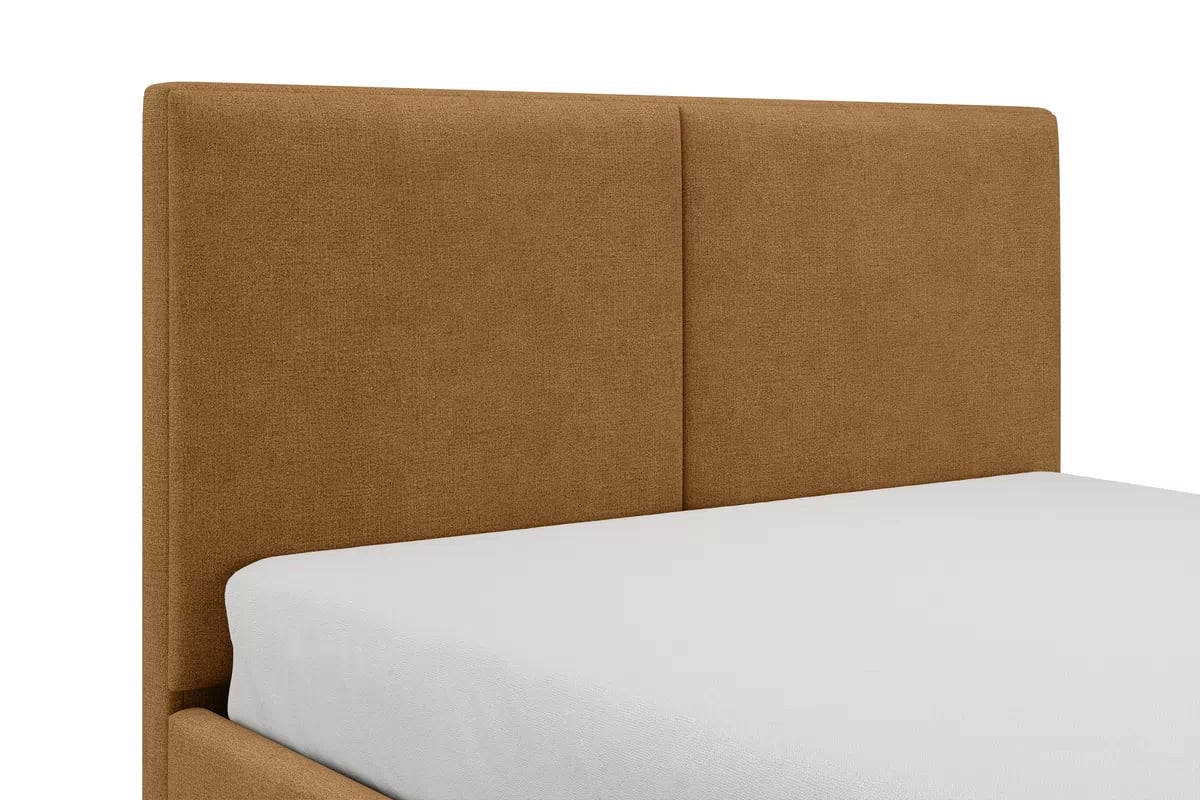 Posteľ čalouněné Lektis 140x200 - midowy Hnedá látka ľahkočistiaca Maya 06 / nožičky kovové čierny  Posteľ čalouněné Lektis 140x200 - midowy Hnedá látka ľahkočistiaca Maya 06 / nožičky kovové čierny