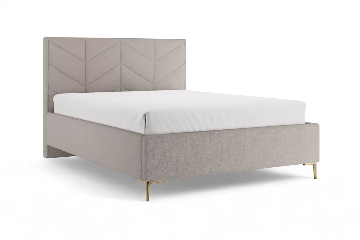 Čalouněná posteľ Lindi 160x200 s roštom – hnedý šenil Perfect Harmony 04 / nožičky zlote Posteľ čalouněné Lindi 160x200 ze stelazem - Hnedý šenil Perfect Harmony 04 / nožičky zlote