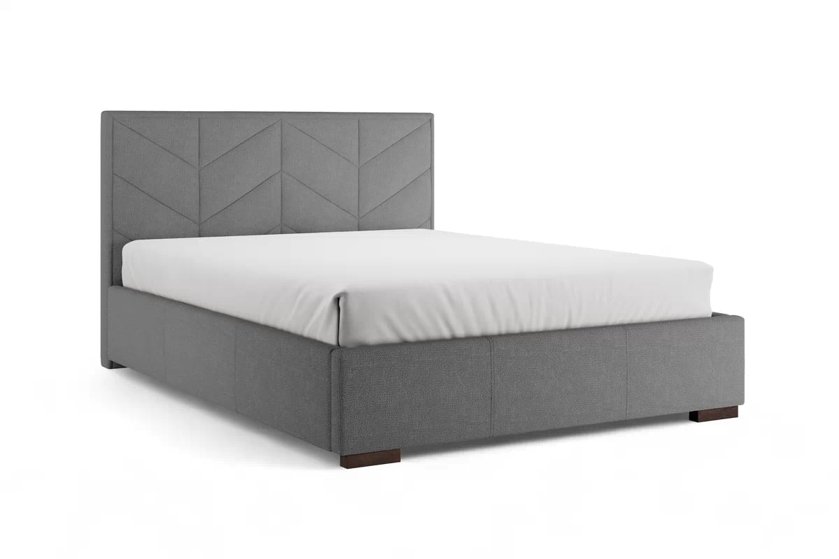 Čalouněná posteľ Lindi 160x200 ze stelazem – šedý šenil Perfect Harmony 82 / nožičky Venge Posteľ čalouněné Lindi 160x200 ze stelazem - šedý šenil Perfect Harmony 82 / nožičky Venge