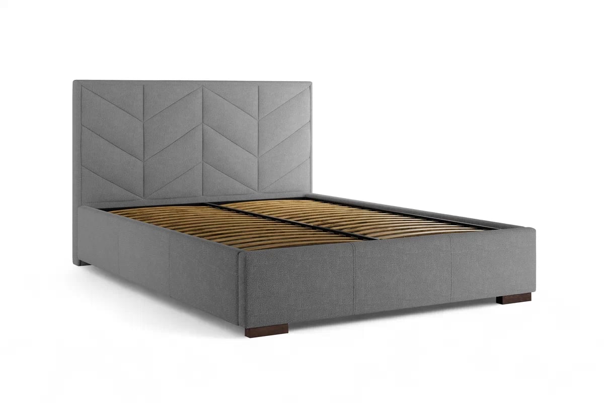 Čalouněná posteľ Lindi 160x200 ze stelazem – šedý šenil Perfect Harmony 82 / nožičky Venge Posteľ čalouněné Lindi 160x200 ze stelazem - šedý šenil Perfect Harmony 82 / nožičky Venge