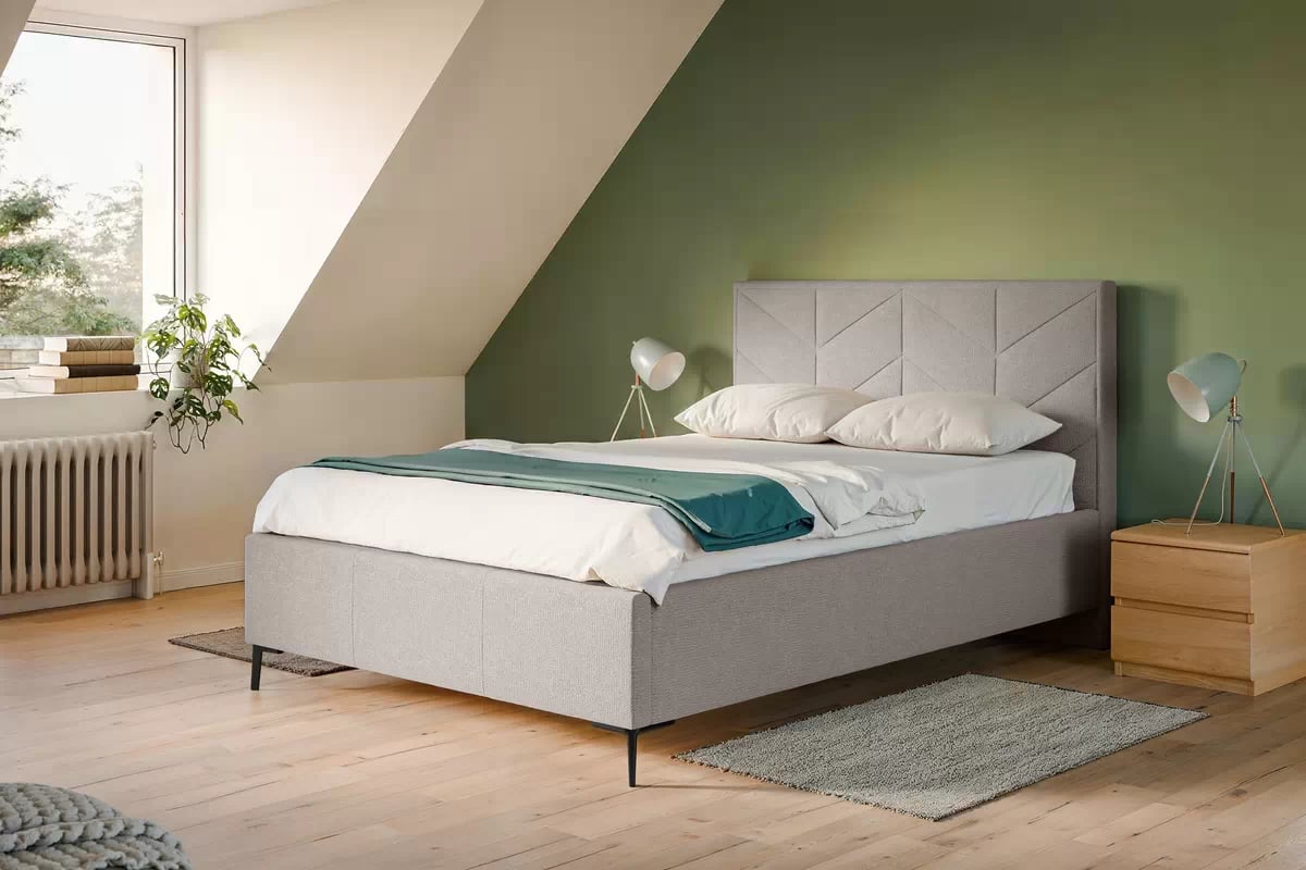 Čalouněná posteľ Lindi 180x200 ze stelazem – hnedý šenil Perfect Harmony 04 / nožičky čierny Posteľ čalouněné Lindi 180x200 ze stelazem - Hnedý šenil Perfect Harmony 04 / nožičky čierny 