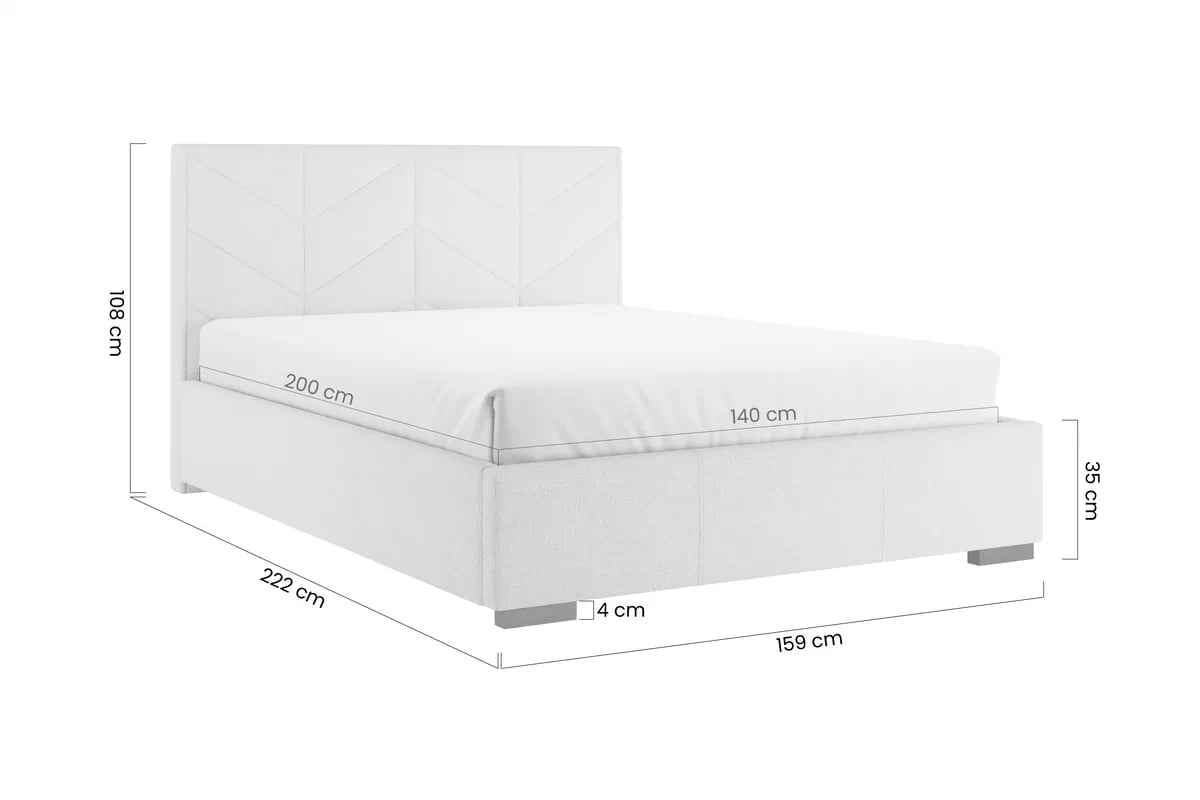 Čalouněná posteľ Lindi 140x200 ze stelazem – béžový šenil Perfect Harmony 02 / nožičky Venge Posteľ čalouněné Lindi ze stelazem -  béžový šenil Perfect Harmony 02 / nožičky Venge