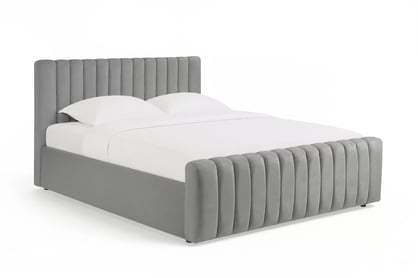 Čalouněná postel Livani 160x200 s úložným prostorem - šedý samet Velluto 16