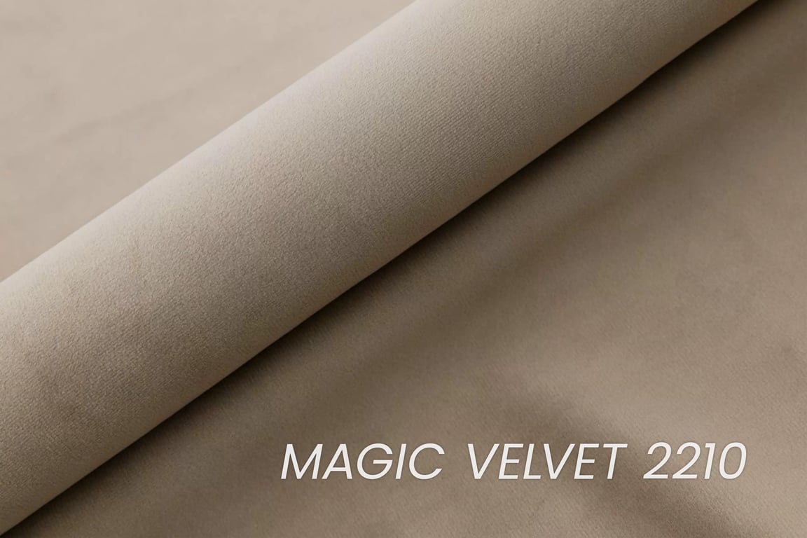 Čalouněná postel Misel 140x200 - béžový samet Magic Velvet 2210 / stříbrné nohy Postel čalouněné Misel 140x200 - béžová samet Magic Velvet 2210 / Nohy srebrne