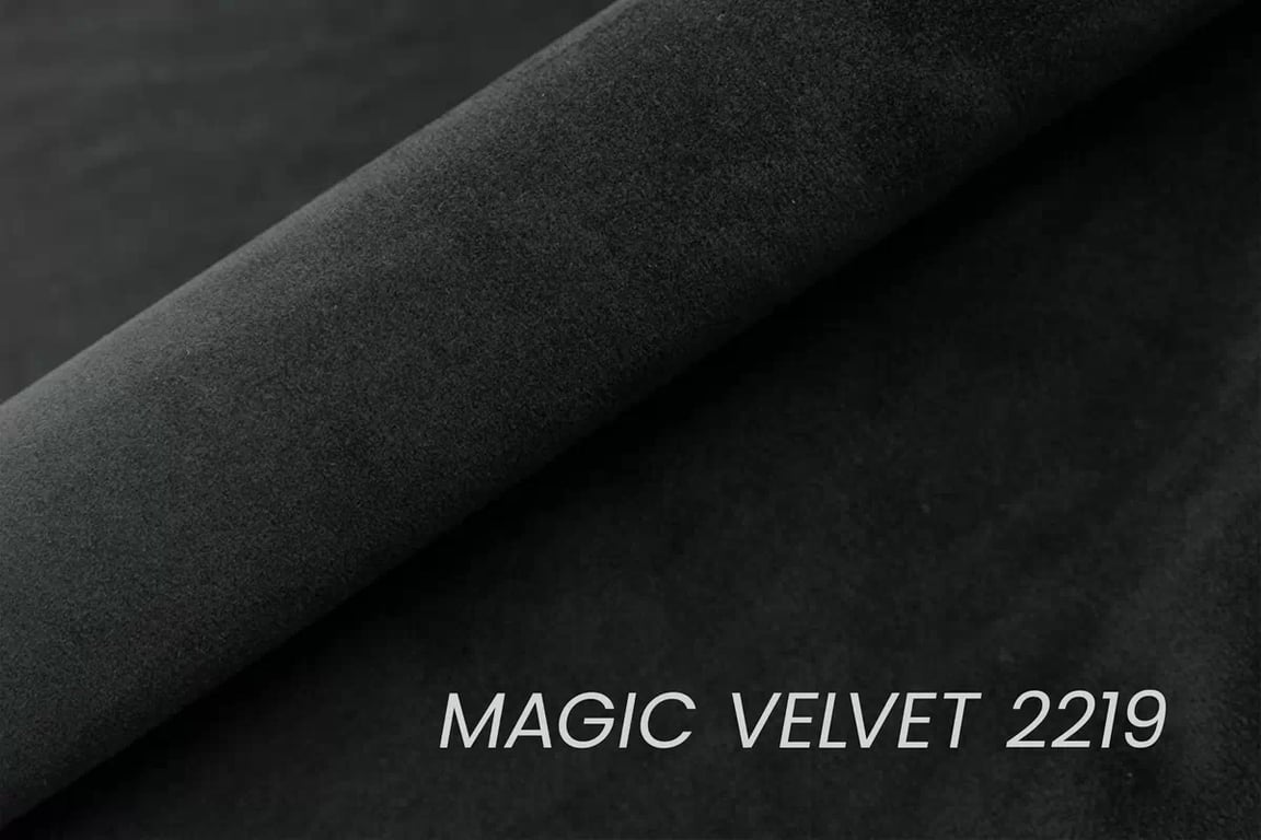 Postel čalouněné Misel 140x200 - černá samet Magic Velvet 2219 / Nohy wenge Postel čalouněné Misel 140x200 - černá samet Magic Velvet 2219 / Nohy wenge