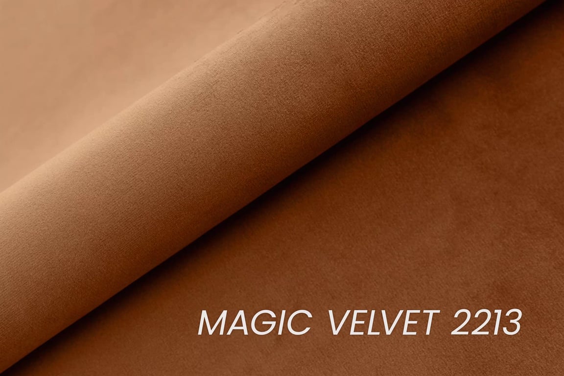 Čalouněná postel Misel 140x200 - cihlový samet Magic Velvet 2213 / stříbrné nohy Postel čalouněné Misel 140x200 - cihlová samet Magic Velvet 2213 / Nohy srebrne