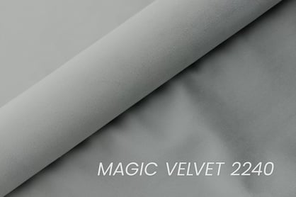 Čalouněná postel Misel 140x200 - šedý samet Magic Velvet 2240 / stříbrné nohy Postel čalouněné Misel 140x200 - šedá samet Magic Velvet 2240 / Nohy srebrne