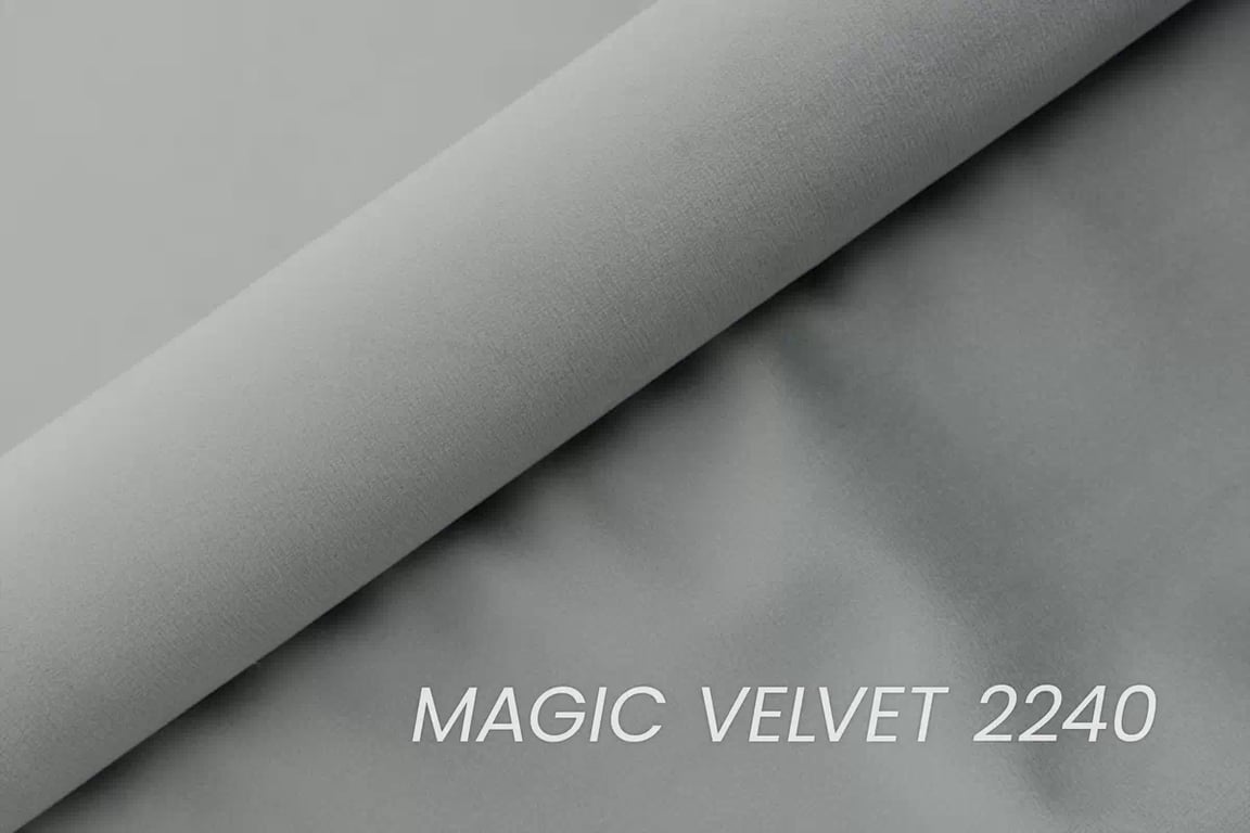 Čalouněná postel Misel 140x200 - šedý samet Magic Velvet 2240 / zlaté nohy Postel čalouněné Misel 140x200 - šedá samet Magic Velvet 2240 / Nohy zlaté