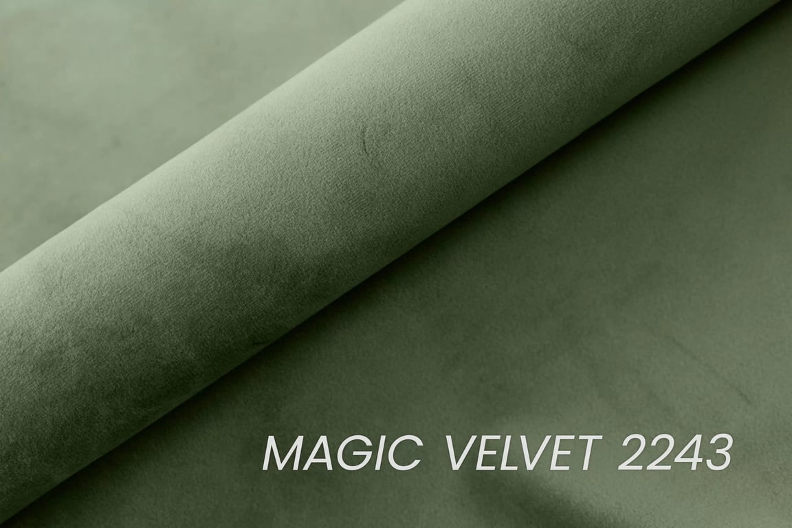 Čalouněná postel Misel 140x200 s roštem - zelený samet Magic Velvet 2243 / černé nohy Postel čalouněné Misel 140x200 ze stelazem - zelená samet Magic Velvet 2243 / Nohy černá 