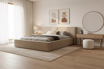 Čalúnená manželská posteľ Molino 160x200 s úložným priestorom - béžový velúr Castel 15 Posteľ čalúnená Molino 160x200 S vnútorným úložným priestorom- béžový velúr Castel 15