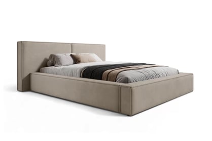 Manželská posteľ Molino 160x200 s úložným priestorom - béžový zamat Castel 15