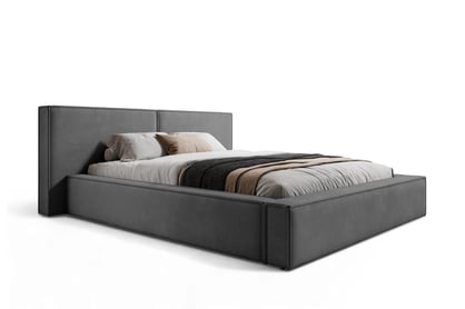 Manželská posteľ Molino 160x200 s úložným priestorom - tmavosivý zamat Castel 93