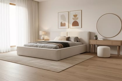 Čalúnená manželská posteľ Molino 160x200 s úložným priestorom - svetlobéžový velúr Castel 03 Posteľ čalúnená Molino 160x200 S vnútorným úložným priestorom- jasnobezowy velúr Castel 03 