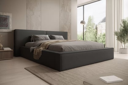 Manželská posteľ Molino 180x200 s úložným priestorom - tmavosivý zamat Castel 93 Posteľ čalúnená Molino 180x200 S vnútorným úložným priestorom- Tmavý šedý velúr Castel 93 