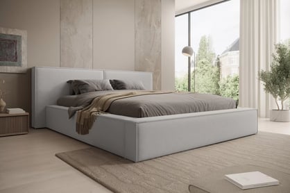 Manželská posteľ Molino 180x200 s úložným priestorom - sivý zamat Castel 80 Posteľ čalúnená Molino 180x200 S vnútorným úložným priestorom- šedý velúr Castel 80 