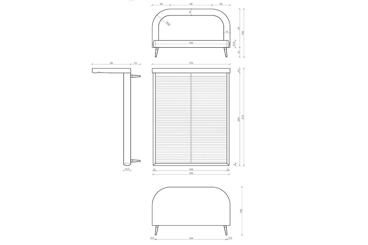 Manželská posteľ Nello 1 160x200 s roštom Posteľ čalúnená Nello 1 160x200 s roštom - Rozmery dla rozmiaru 160x200