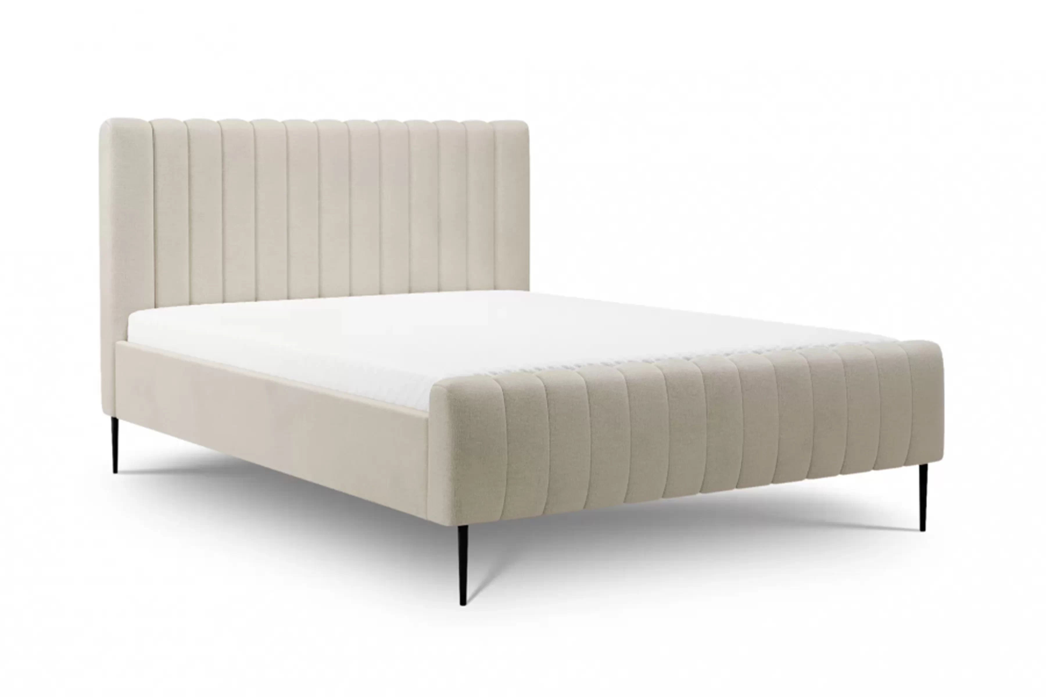 Čalúnená posteľ Nicole 160x200 - béžový szenil Perfect harmony 07 / čierne nohy Posteľ čalúnená Nicole 160x200 - béžový šenil Perfect harmony 07 / nožičky čierny
