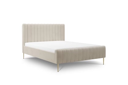Čalouněná postel Nicole 160x200 - béžový šenil Perfect harmony 07, zlaté nohy