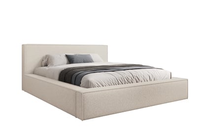 Čalúnená posteľ Nirello 160x200 s úložným priestorom - béžová bukla Quelle 03