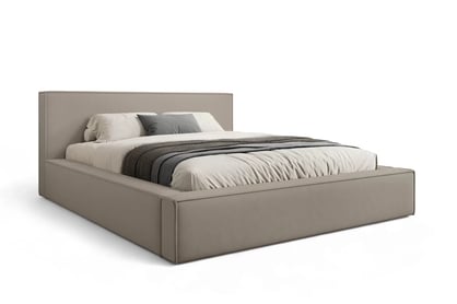 Manželská posteľ Nirello 160x200 s úložným priestorom - béžový zamat Castel 15