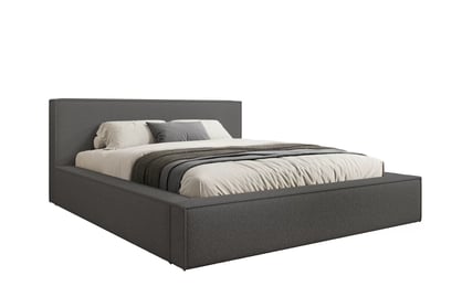 Čalúnená posteľ Nirello 160x200 s úložným priestorom - tmavosivá buklé Quelle 92