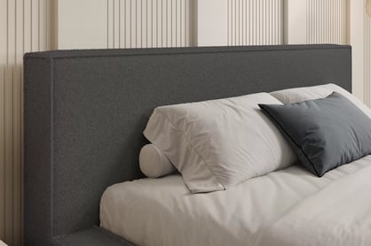 Manželská posteľ Nirello 160x200 s úložným priestorom - tmavosivé buklé Quelle 92 Posteľ čalúnená Nirello 160x200 S vnútorným úložným priestorom- Tmavý šedý bukla Quelle 92