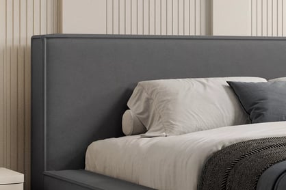 Čalúnená posteľ Nirello 160x200 s úložným priestorom - tmavosivý zamat Castel 93 Posteľ čalúnená Nirello 160x200 S vnútorným úložným priestorom- Tmavý šedý velúr Castel 93