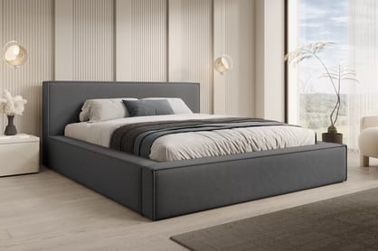 Čalúnená posteľ Nirello 160x200 s úložným priestorom - tmavosivý zamat Castel 93 Posteľ čalúnená Nirello 160x200 S vnútorným úložným priestorom- Tmavý šedý velúr Castel 93