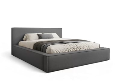 Manželská posteľ Nirello 160x200 s úložným priestorom - tmavosivý zamat Castel 93