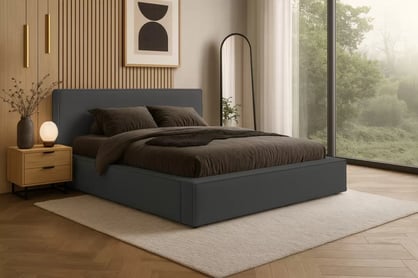 Čalouněná postel Nirello 160x200 s úložným prostorem - tmavě šedý samet Castel 93 Postel čalouněné Nirello 160x200 s úložným prostorem- tmavě šedá samet Castel 93