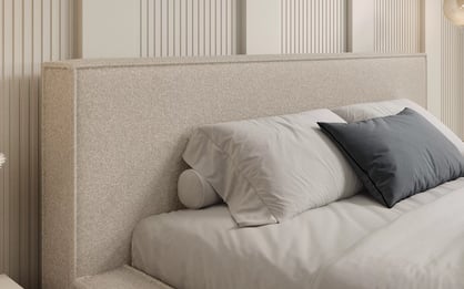 Posteľ čalúnená Nirello 160x200 S vnútorným úložným priestorom- svetlý Béžová bukla Quelle 02  Posteľ čalúnená Nirello 160x200 S vnútorným úložným priestorom- svetlý Béžová bukla Quelle 02 