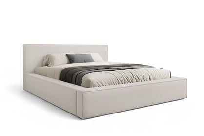 Čalouněná postel Nirello 160x200 s úložným prostorem - světle béžový samet Castel 03