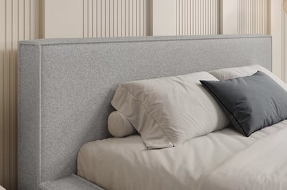 Manželská posteľ Nirello 160x200 s úložným priestorom - sivé buklé Quelle 83 Posteľ čalúnená Nirello 160x200 S vnútorným úložným priestorom- šedá bukla Quelle 83