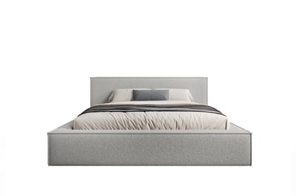 Manželská posteľ Nirello 160x200 s úložným priestorom - sivé buklé Quelle 83 Posteľ čalúnená Nirello 160x200 S vnútorným úložným priestorom- šedá bukla Quelle 83