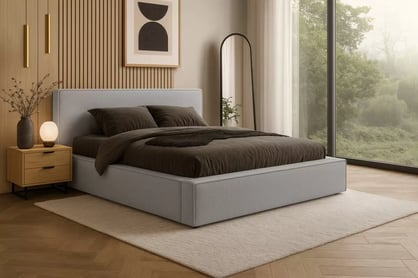 Čalouněná postel Nirello 160x200 s úložným prostorem - šedý samet Castel 80 Postel čalouněné Nirello 160x200 s úložným prostorem- šedá samet Castel 80