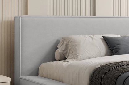 Čalúnená posteľ Nirello 160x200 s úložným priestorom - sivý zamat Castel 80 Posteľ čalúnená Nirello 160x200 S vnútorným úložným priestorom- šedý velúr Castel 80