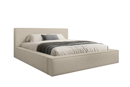 Čalúnená posteľ Nirello 180x200 s úložným priestorom - béžová buklé Quelle 05