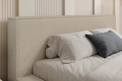 Čalúnená posteľ Nirello 180x200 s úložným priestorom - tmavobéžová buklé Quelle 05 Posteľ čalúnená Nirello 180x200 S vnútorným úložným priestorom- Béžová bukla Quelle 05