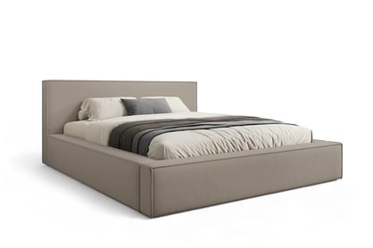 Čalouněná postel Nirello 180x200 s úložným prostorem - béžový samet Castel 15