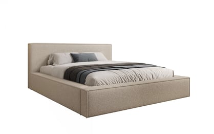 Čalúnená posteľ Nirello 180x200 s úložným priestorom - svetlý béžový buklé Quelle 02