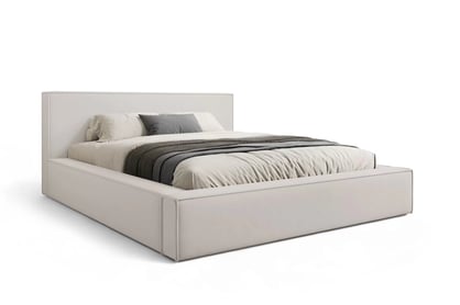 Manželská posteľ Nirello 180x200 s úložným priestorom - svetlobéžový zamat Castel 03